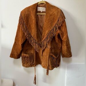 Vintage Western Leather Fringe Jacket